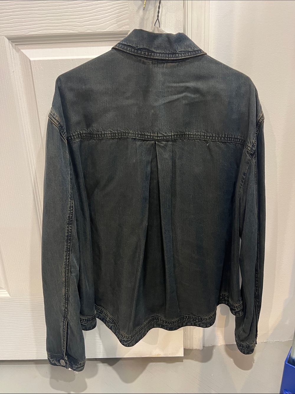 Free People Washed Black/blue light weight Denim like Jacket - Picture 2 of 7